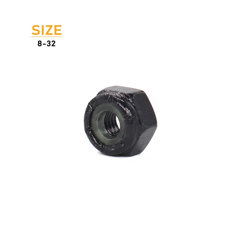 binifiMux 30pcs Black 8-32 Nylon Inserted Lock Nuts Self Locking