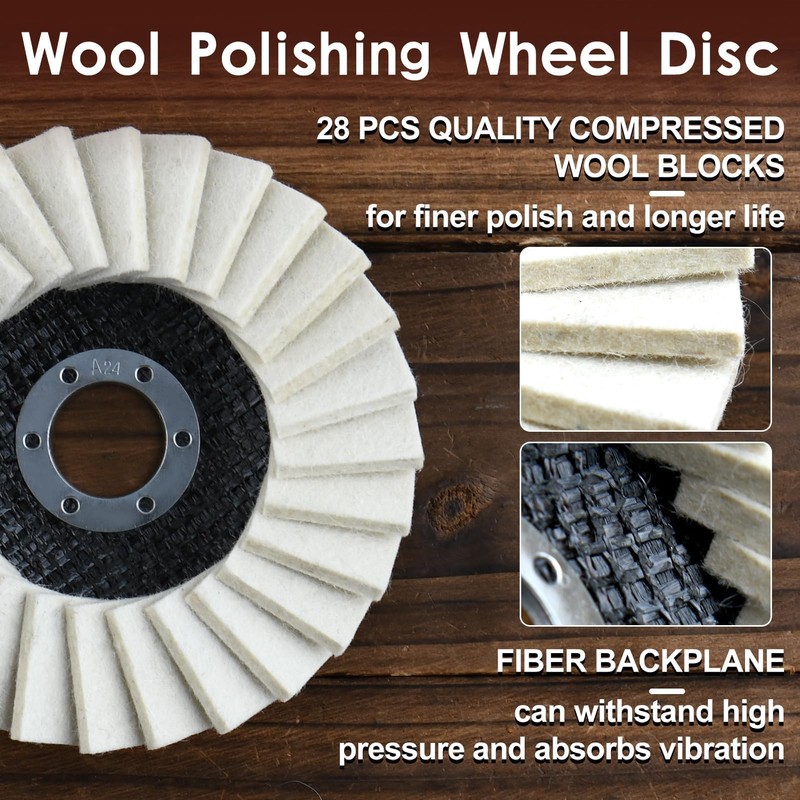 SPEEDWOX 8Pcs Felt Flap Disc Abrasives Buffing Polishing Wheel and