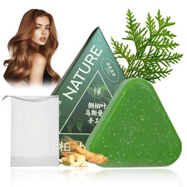 Nature Seven Green Soap Shampoo with Foaming Net, Nature Triangle Shampoo Bar, Usman Grass Hair Shampoo Bar for Women & Men, 2in1 Solid Shampoo and Conditioner Bars for Strengthens Smooths Hair