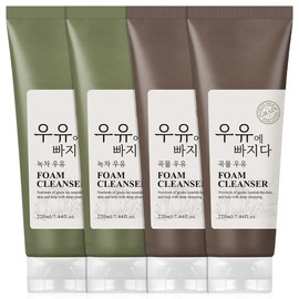 2+2우유에 빠지다 곡물/녹차 우유 폼클렌징 220ml 4개 2+2 Milk Falling Into Grain/Green Tea Milk Foam Cleansing 220ml 4 Packs
