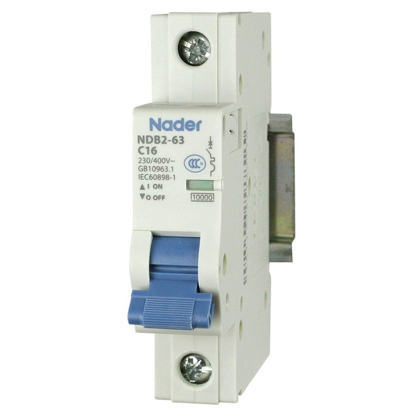 Automation Systems Interconnect NDB2-63C16-1 DIN Rail Mount Circuit Breaker, UL 1077 Supplemental Protection, 16 amp, 1 Pole, 240V, General Purpose Trip Curve C