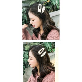 canjoyn 5 Pcs Pearl Hair Pins Rhinestone Hair Clips Elegant Bobby Pin Bows Hair Ties Bling Hairpins Headwear Wedding Bridal Bling Barrette Styling Hair Accessories for Women Ladies Girls (G)