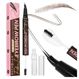 Liquid Eyebrow Pen,Waterproof Smudge Proof 4D Brow Pencil, Long-Lasting Natural Hair-Like Strokes, Precise Brush Tip for Fuller & Defined Brows,CHOCOLATE04