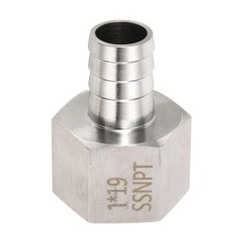 HARFINGTON 2pcs Stainless Steel Barbed Fitting 1" NPT Female to 3/4" Hose ID for Home Brew Pipe Fitting Direct Thread Connector Durable Construction