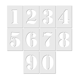 Large Number Stencils Reusable Numbers 0-9 on 10 Separate Sheets - Mylar Flexible (100mm)