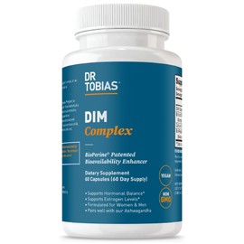 Dr. Tobias DIM Complex, Hormone Balance for Women & Men, DIM Supplement with BioPerine, Broccoli Extract & Calcium D-Glucarate Estrogen Detox Balance Complex, Non-GMO, Vegan, 60 Capsules