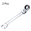HARFINGTON 2pcs Flex-Head Ratcheting Wrench 16mm 180° Rotating Head Metric