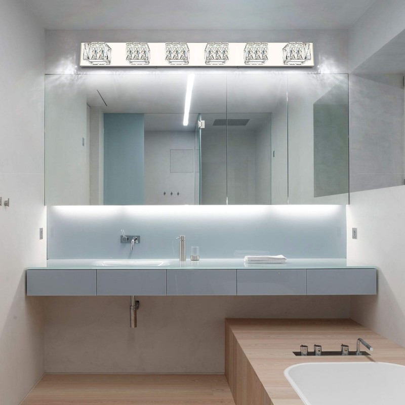 ZUZITO 6-Light Bathroom Vanity Lights - LED Chrome Bathroom Lighting