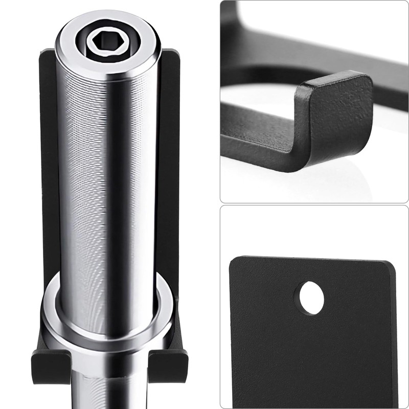 QWORK® Single Barbell Bar Holder - Solid Steel - Wall