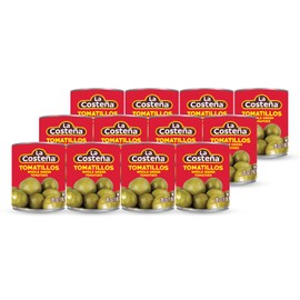 La Costeña Canned Tomatillos for Mexican Food, Tomatillo Salsa, Salsa Verde, Green Enchilada Sauce, Taco Sauce, Pico de Gallo & Tomato Soup - Pickled Green Tomatoes - 28oz, 12 Pack Canned Vegetables