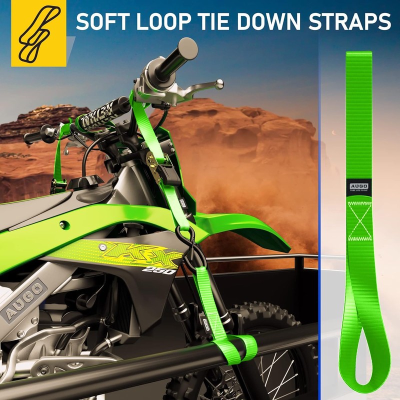 Soft Loop Tie Down Straps - 1,500 Load Capacity &