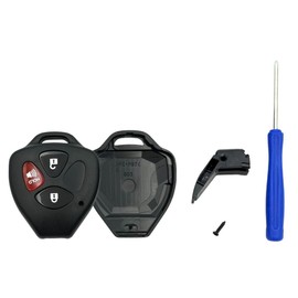 WiCuaSix Replacement Keyless Entry Remote Case Cover fits Toyota Scion TC RAV4 Avalon Camry Corolla Venza Key Fob Shell (3 Buttons Pack 1)