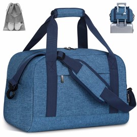 FIORETTO for Ryanair Cabin Bags 40x20x25, Travel Underseat Hand Luggage Bag with Removable Wet Pocket, Carry on Weekend Overnight Holdall Bag with 5 Compartments for Women & Men 20L Blue