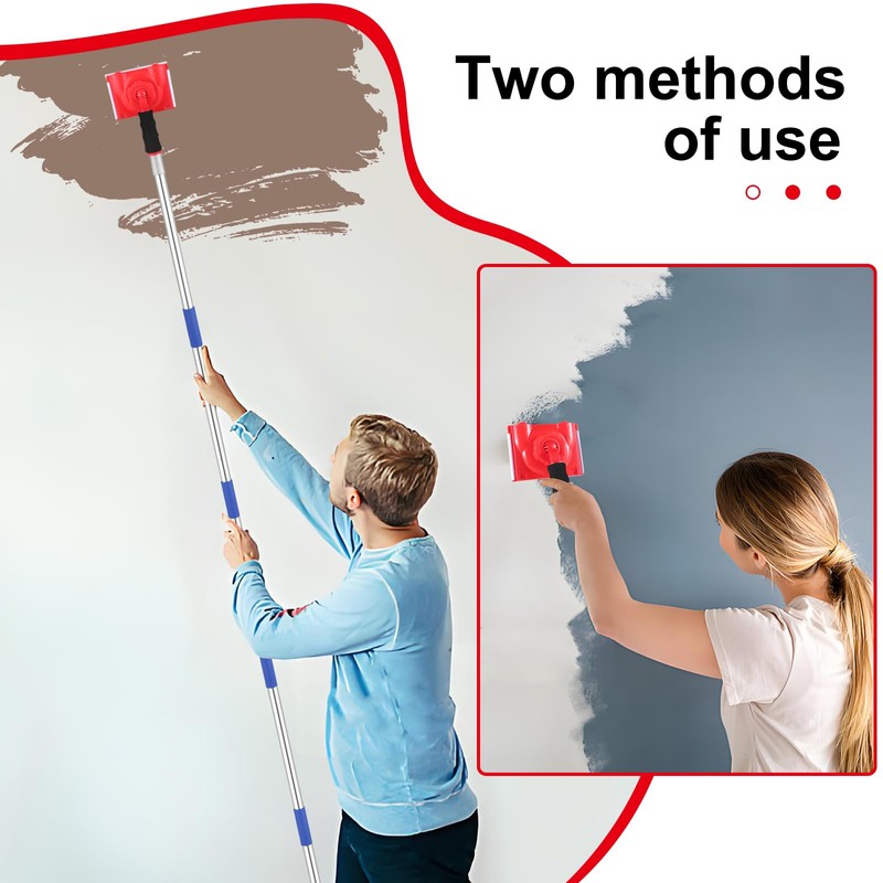6-Section Paint Edger Tool with Threaded Extension Rod | Adjustable