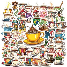 150Pcs Cartoon Teapot Stickers, Waterproof Teapot Sticker for Water Bottle Laptop Phone Cases Planner Skateboard Luggage Helmet Party Favor Decor, Ideal for Adults Teens Teacher Rewards