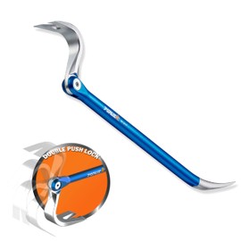 POPLOCK 17-Inch Indexing Nail Puller & Flat Pry Bar | V-Claw Cat’s Paw, 11 Locking Angles, Cr-V/Cr-Mo Alloy Steel, Non-Slip Handle for Roofing, Framing & Woodworking