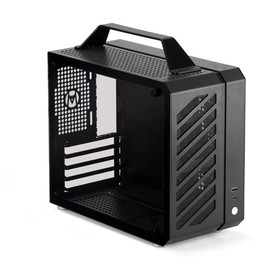 Mechanic Master C26 Desktop Portable Mini MATX Case with Handle | 13.2L | SFX PSU Compatible | MATX Motherboard | 310mm GPU | 135mm Air Cooling (Elegant Black)