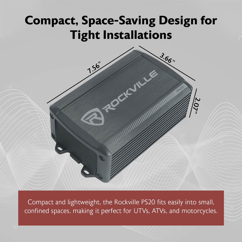 Rockville PS20 2 Channel ATV/UTV/Motorc