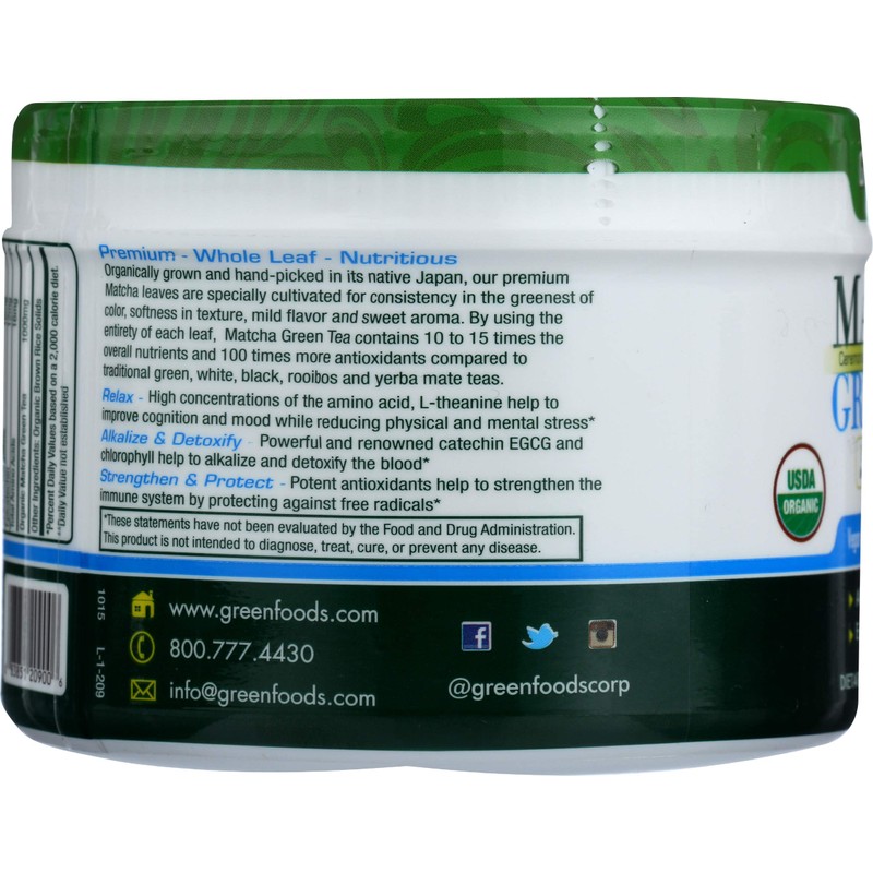 Green Foods, Matcha Green Tea Organic, 5.5 Ounce2