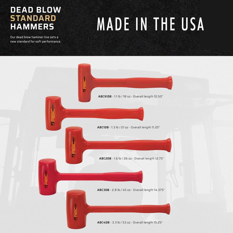 21 oz. Polyurethane Dead Blow Hammer - Overall Length 11.25"