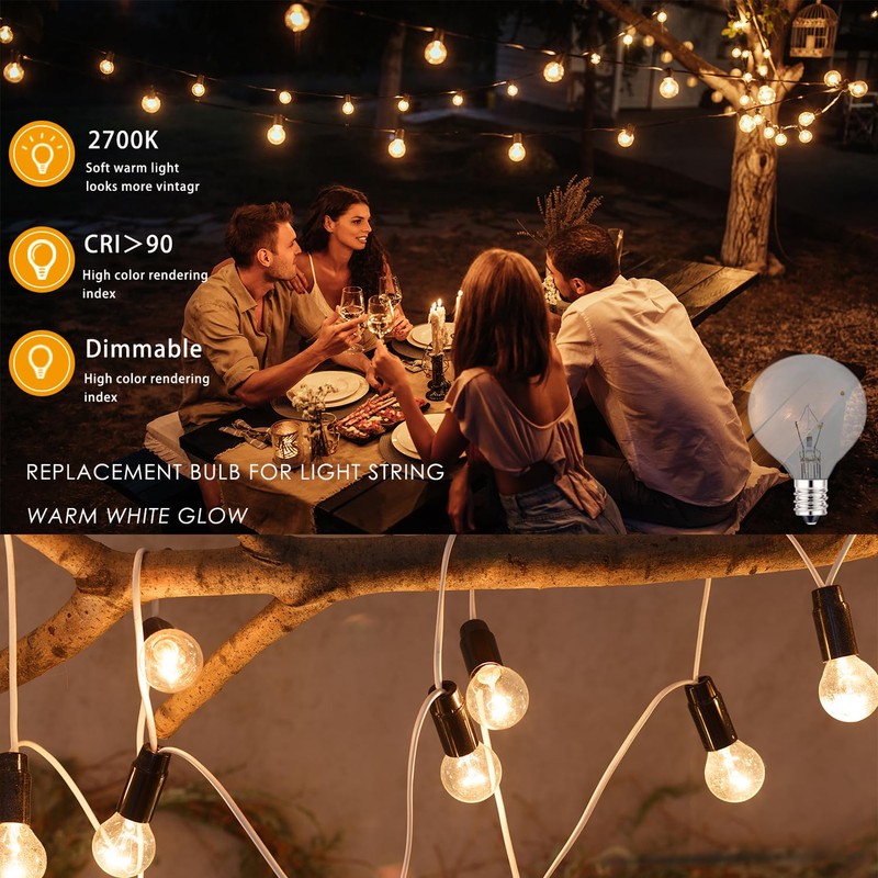 SerBion 40 Watt Light Bulbs E12 Candelabra Base 120Volt Round