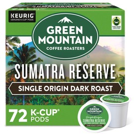 Green Mountain Coffee Roasters Sumatra Reserve Keurig Single-Serve K-Cup pods, Dark Roast Coffee, 12 Count, Pack of 6