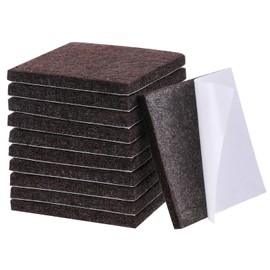 12Pcs Square Felt Furniture Pads, Self Adhesive Square Furniture Felt Pad 2 inch x 2 inch Cuttable Anti Scratch Floor Protectors Surface Protector for Hardwood Cabinet Laminated Floor Tile