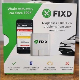 FIXD OBD2 Vehicle Health Monitor - Dx 7,000+ Car Problems, New/Sealed - White