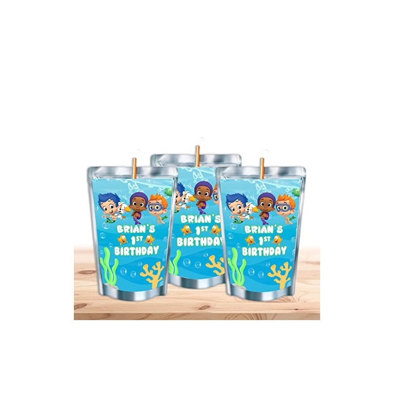 Bubble Guppies Juice Pouches - Printed Adhesive Labels or Assembled