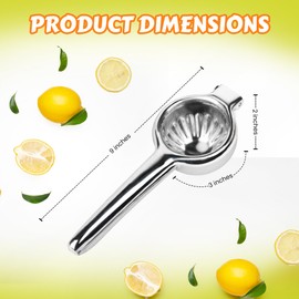 Stainless Steel Lemon Squeezer | Heavy Duty Handheld Juicer with X-Large Bowl | Premium Manual Citrus Press | Stainless Steel Lemon Lime Squeezer & Juicer Hand Press | Rust-Resistant, Dishwasher Safe