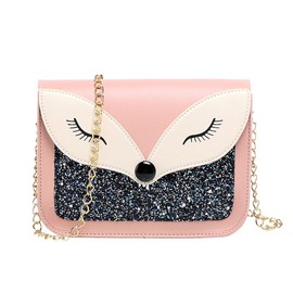 A-QMZL Shoulder Bag for Women Fashion Small Chain Handbag Shoulder Bag Crossbody Handbag for Kids Women Girls, Fox Pink