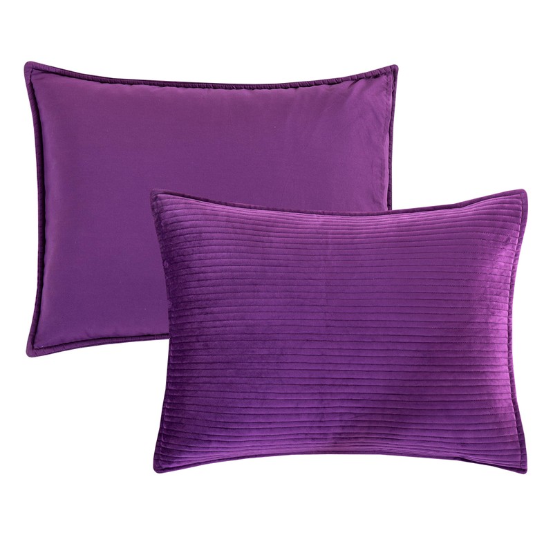 Elegant Comfort Luxury 3-Piece Velvet Corduroy Stripe Quilt Set, Ultra