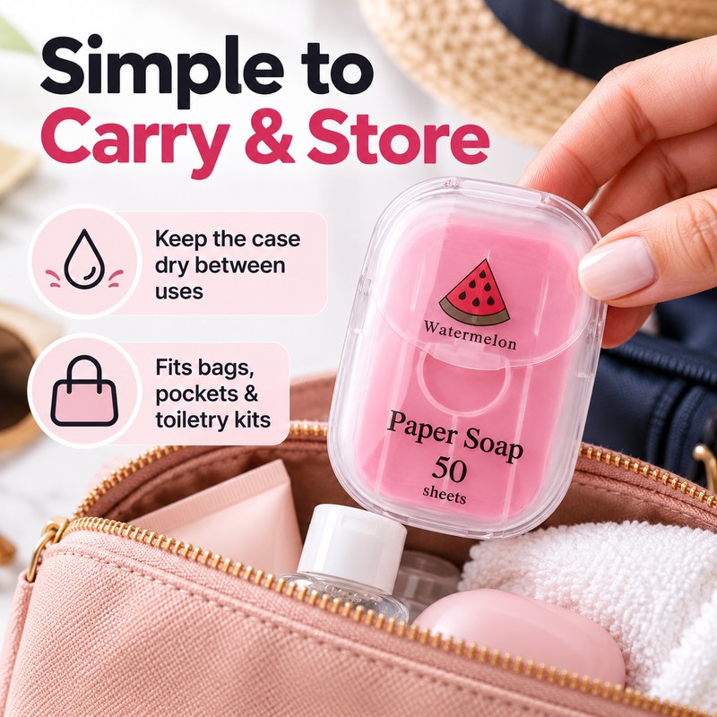 Portable Paper Soap Sheets for Hand Washing – Compact Disposable