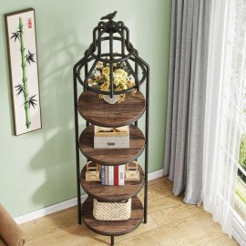Brown Bookshelf Wall & Display Shelvescolor: Brown Color