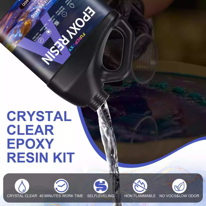 FUNEPOXY Crystal Clear Epoxy Resin Kit -16oz/32oz/64o - 2 Gallons