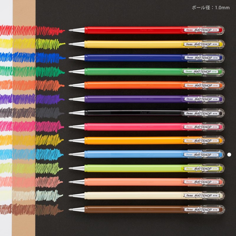 Pentel Color Ballpoint Pen Matt Hopp Sky Blue 10-pack K110-VS
