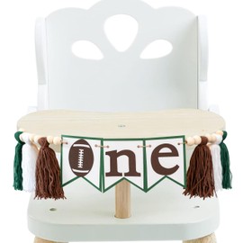 Football 1st/First Birthday High Chair Banner - Tassel 1st Birthday Football Themed Party Banner，Boys And Girls Sports-Themed Party Decorations，Photo Prop Football Party Decor (Tassel Football Banner)
