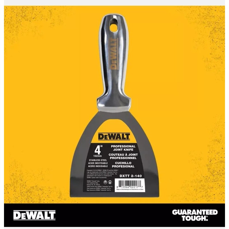 DEWALT 3" Joint Knife Putty Paint Scraper One-Piece Stainless Steel