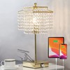 Luvkczc Set of 2 USB Bedside Crystal Table Lamp Gold,