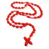 Needzo Red Knotted Rosary, Durable Twine Prayer Necklace for Men