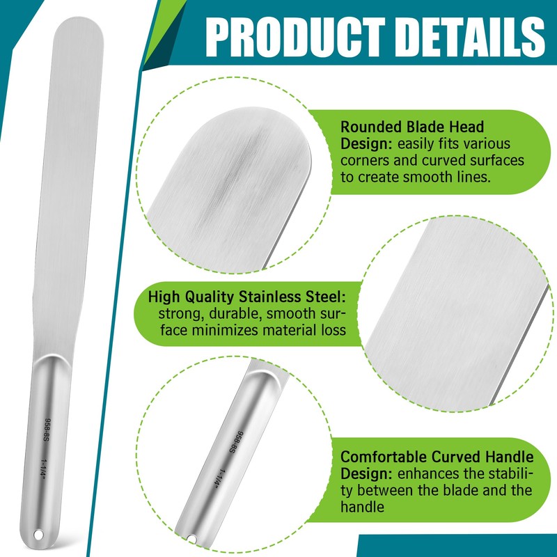 Saillong 7PCS Caulking Spatula Tool Set, Professional Stainless Steel Caulk