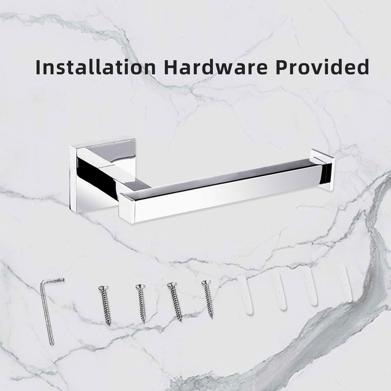 Modern Chrome Toilet Roll Holder Wall Mounted Square Bathroom Accessory