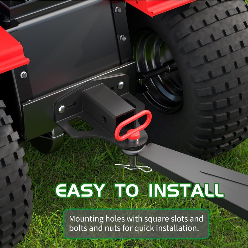 Zero Turn Lawn Mower Hitch with 2" Receiver，6mm Thicker Heavy