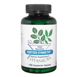 Vitanica FemTeen Symmetry, Vitamins for Teens, Daily Multivitamin, Vegan, 120 Capsules
