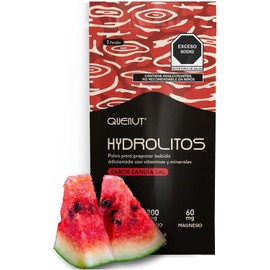 QUENUT Electrolitos en Polvo Sin Azúcar 48 Sobres Hidratación Sodio, Magnesio, Potasio, Vitamina complejo B, C y E Sabor Sandía Sal
