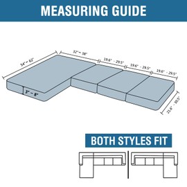 H.VERSAILTEX Velvet Stretch Sectional Couch Covers 4 Pieces Sofa Seat Cushion Covers L Shape Separate Cushion Couch Cover for Both Left/Right Sectional Couch (Large Sofa 3 Seater + 1 Chaise, Ivory)