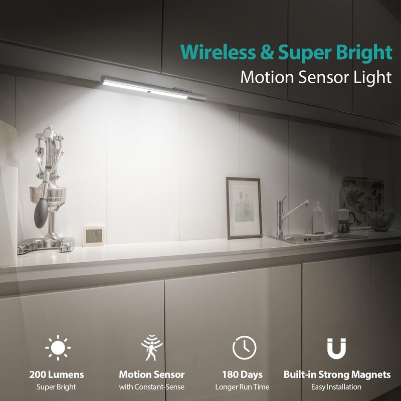 BLS 48 LED Closet Lights, Motion Sensor Light Indoor, 4500mah