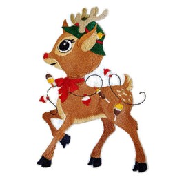 Catch A Little Christmas [ Rudolph] Embroidered Iron on/Sew patch [5."3.39"] [Made in USA]