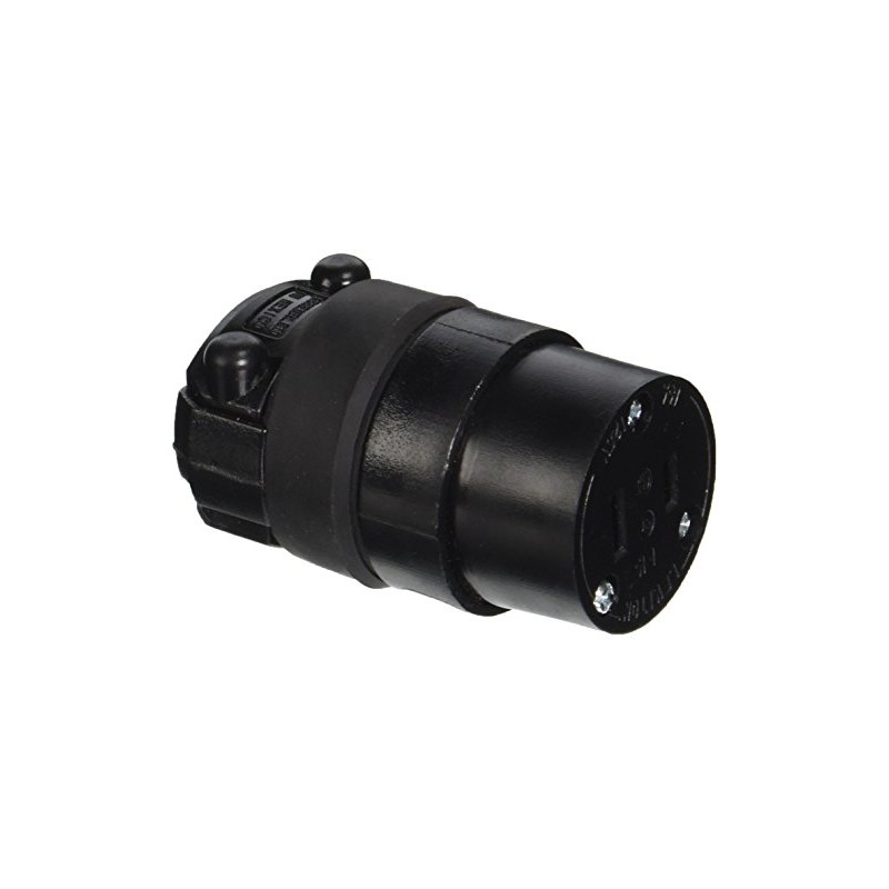 Leviton Cord Outlet, Polarized, Rubber w, 1 Count, 15 Amp,