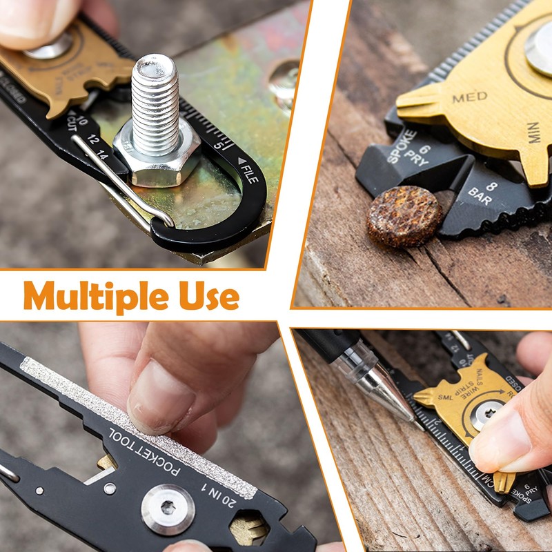 20 in 1 Multifunctional Pocket Tool, Compact Pocket Multi Tool